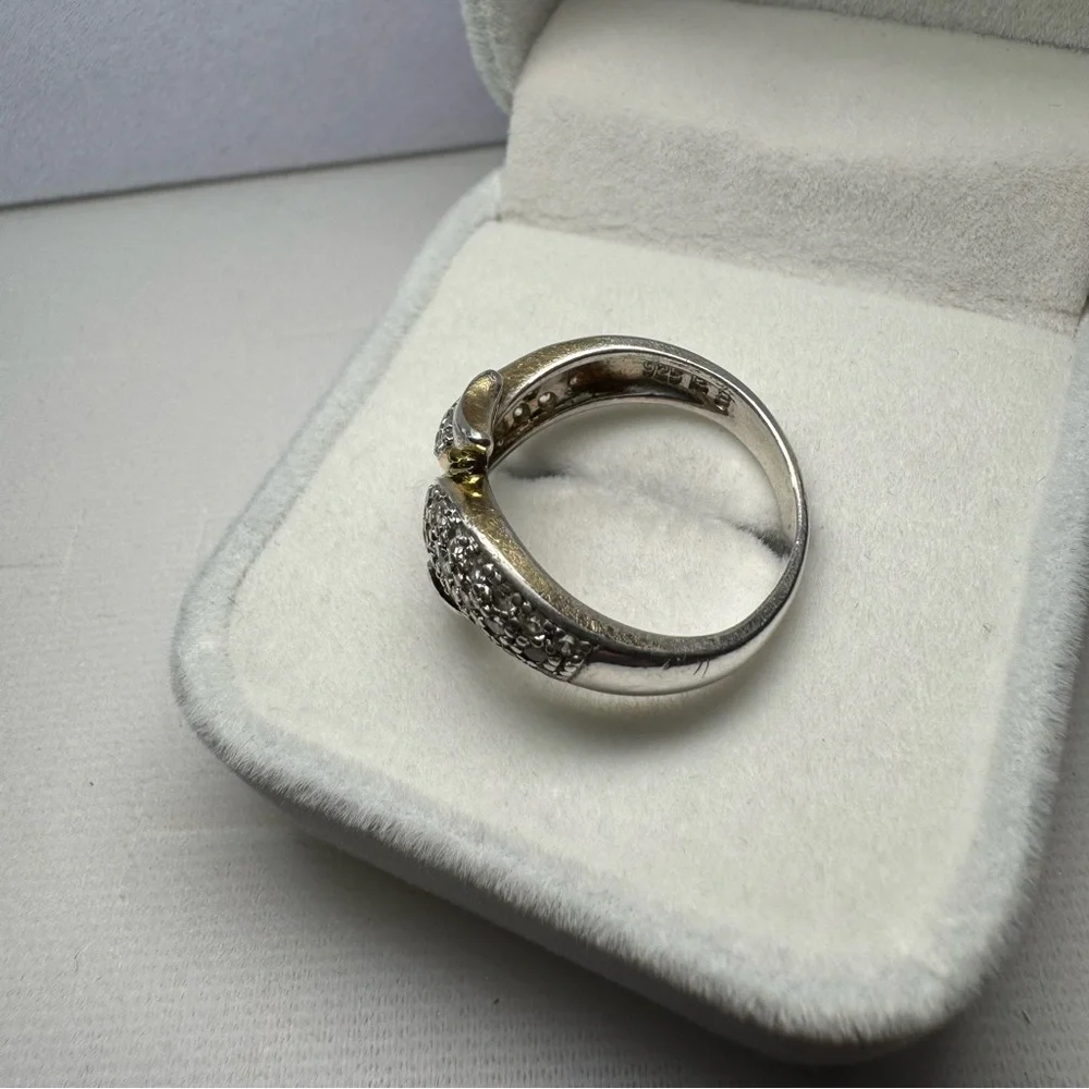 ROSS-SIMONS Dolphin 925 Sterling Silver CZ Ring Size 7.75